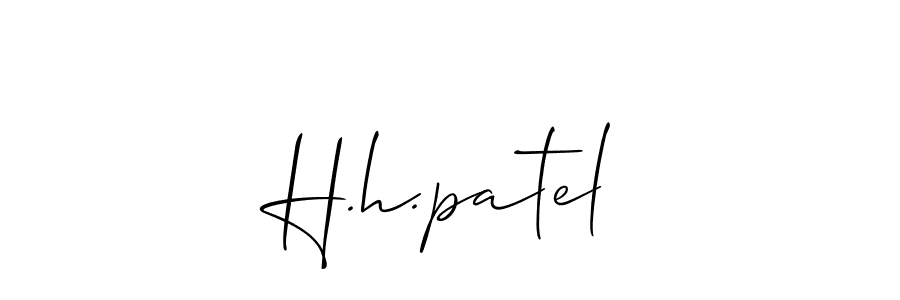 Use a signature maker to create a handwritten signature online. With this signature software, you can design (Allison_Script) your own signature for name H.h.patel. H.h.patel signature style 2 images and pictures png