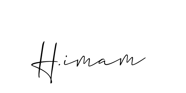 Also we have H.imam name is the best signature style. Create professional handwritten signature collection using Allison_Script autograph style. H.imam signature style 2 images and pictures png