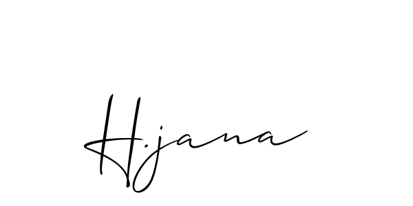 Make a beautiful signature design for name H.jana. With this signature (Allison_Script) style, you can create a handwritten signature for free. H.jana signature style 2 images and pictures png