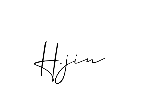 The best way (Allison_Script) to make a short signature is to pick only two or three words in your name. The name H.jin include a total of six letters. For converting this name. H.jin signature style 2 images and pictures png