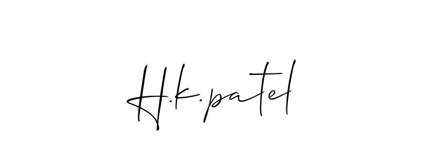 Best and Professional Signature Style for H.k.patel. Allison_Script Best Signature Style Collection. H.k.patel signature style 2 images and pictures png