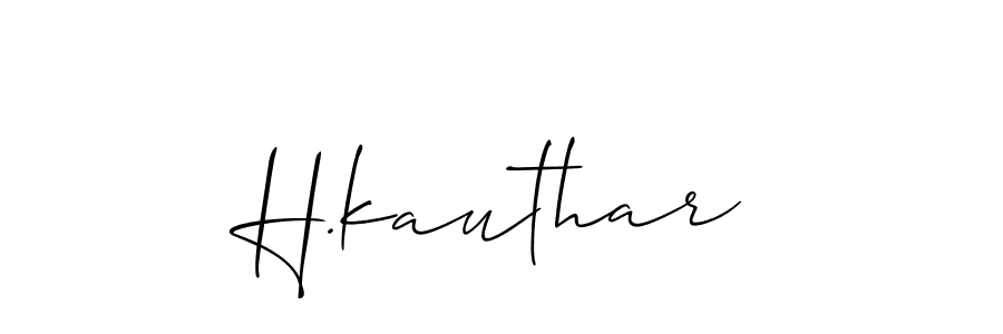 The best way (Allison_Script) to make a short signature is to pick only two or three words in your name. The name H.kauthar include a total of six letters. For converting this name. H.kauthar signature style 2 images and pictures png