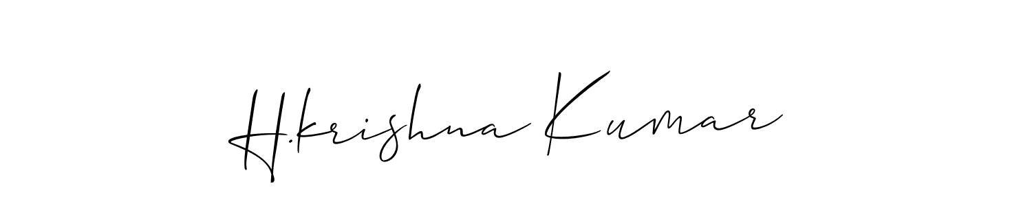 Use a signature maker to create a handwritten signature online. With this signature software, you can design (Allison_Script) your own signature for name H.krishna Kumar. H.krishna Kumar signature style 2 images and pictures png