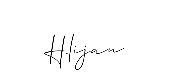 Best and Professional Signature Style for H.lijan. Allison_Script Best Signature Style Collection. H.lijan signature style 2 images and pictures png