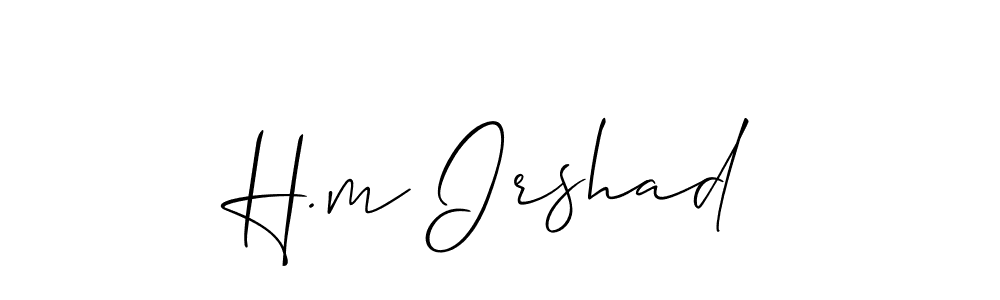 How to make H.m Irshad signature? Allison_Script is a professional autograph style. Create handwritten signature for H.m Irshad name. H.m Irshad signature style 2 images and pictures png