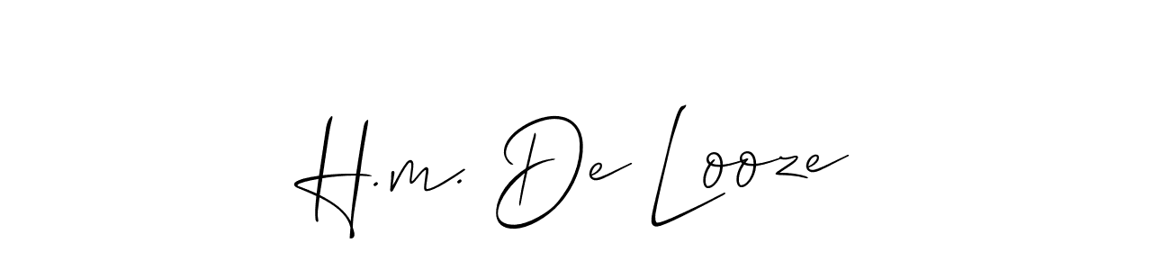 Make a short H.m. De Looze signature style. Manage your documents anywhere anytime using Allison_Script. Create and add eSignatures, submit forms, share and send files easily. H.m. De Looze signature style 2 images and pictures png