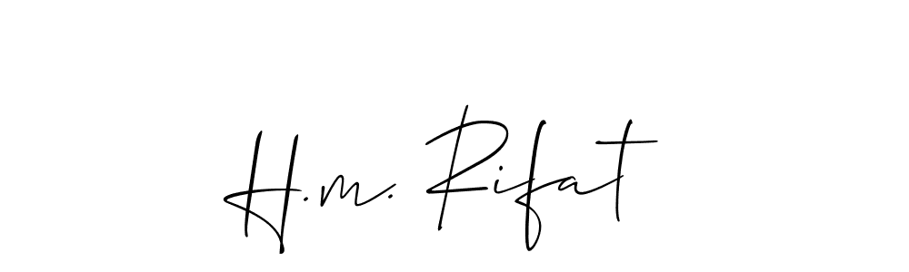 How to Draw H.m. Rifat signature style? Allison_Script is a latest design signature styles for name H.m. Rifat. H.m. Rifat signature style 2 images and pictures png