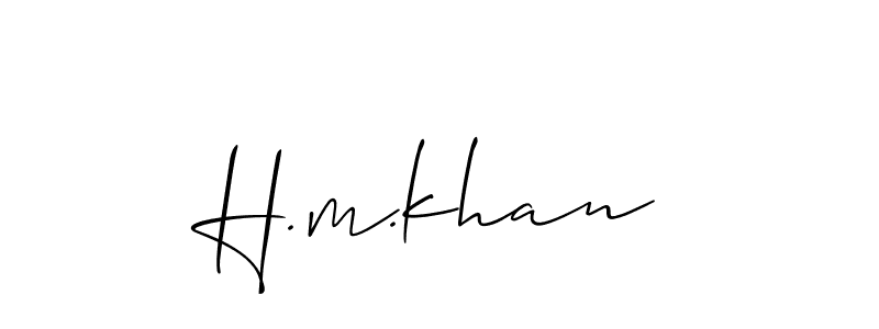 How to Draw H.m.khan signature style? Allison_Script is a latest design signature styles for name H.m.khan. H.m.khan signature style 2 images and pictures png