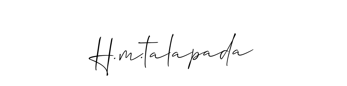 Use a signature maker to create a handwritten signature online. With this signature software, you can design (Allison_Script) your own signature for name H.m.talapada. H.m.talapada signature style 2 images and pictures png