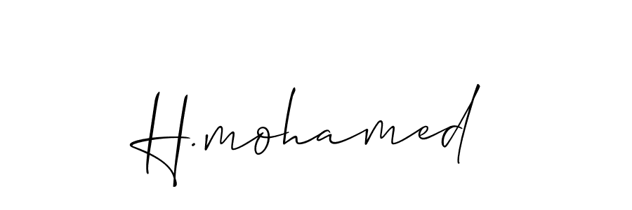 if you are searching for the best signature style for your name H.mohamed. so please give up your signature search. here we have designed multiple signature styles  using Allison_Script. H.mohamed signature style 2 images and pictures png
