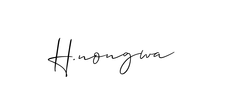 The best way (Allison_Script) to make a short signature is to pick only two or three words in your name. The name H.nongwa include a total of six letters. For converting this name. H.nongwa signature style 2 images and pictures png