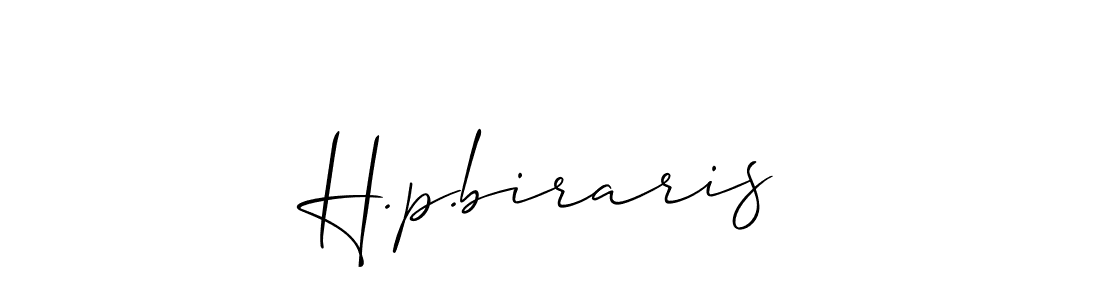 Make a beautiful signature design for name H.p.biraris. With this signature (Allison_Script) style, you can create a handwritten signature for free. H.p.biraris signature style 2 images and pictures png