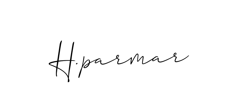 Make a beautiful signature design for name H.parmar. With this signature (Allison_Script) style, you can create a handwritten signature for free. H.parmar signature style 2 images and pictures png