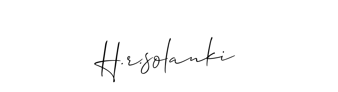 How to make H.r.solanki name signature. Use Allison_Script style for creating short signs online. This is the latest handwritten sign. H.r.solanki signature style 2 images and pictures png