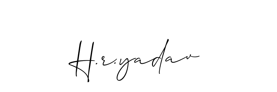 Also You can easily find your signature by using the search form. We will create H.r.yadav name handwritten signature images for you free of cost using Allison_Script sign style. H.r.yadav signature style 2 images and pictures png