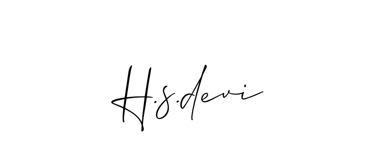 if you are searching for the best signature style for your name H.s.devi. so please give up your signature search. here we have designed multiple signature styles  using Allison_Script. H.s.devi signature style 2 images and pictures png