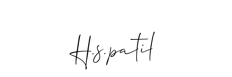 Also You can easily find your signature by using the search form. We will create H.s.patil name handwritten signature images for you free of cost using Allison_Script sign style. H.s.patil signature style 2 images and pictures png