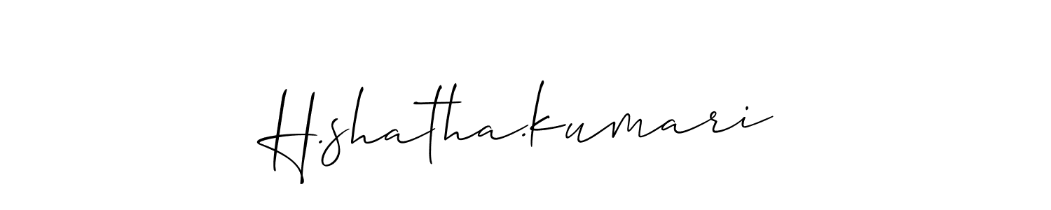 Also You can easily find your signature by using the search form. We will create H.shatha.kumari name handwritten signature images for you free of cost using Allison_Script sign style. H.shatha.kumari signature style 2 images and pictures png