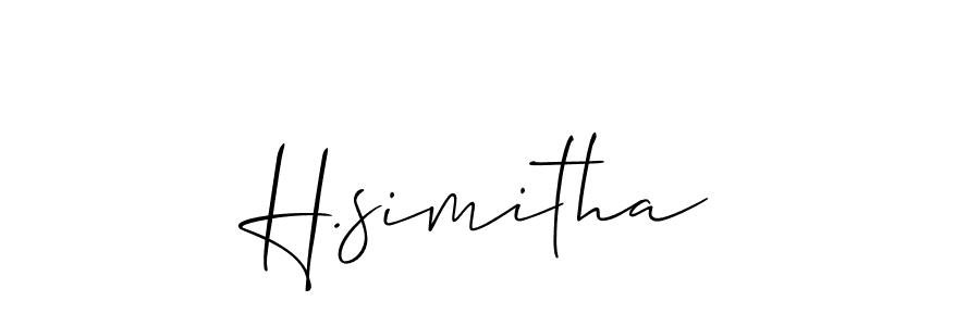 How to make H.simitha signature? Allison_Script is a professional autograph style. Create handwritten signature for H.simitha name. H.simitha signature style 2 images and pictures png