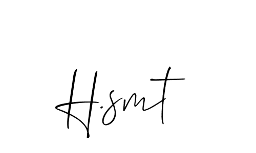 Design your own signature with our free online signature maker. With this signature software, you can create a handwritten (Allison_Script) signature for name H.smt. H.smt signature style 2 images and pictures png
