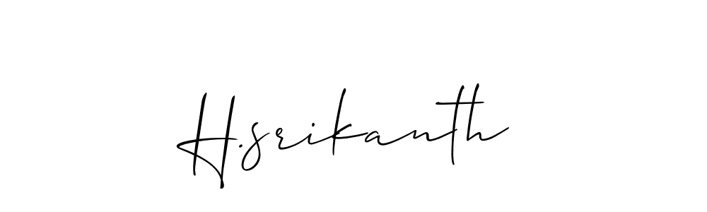 The best way (Allison_Script) to make a short signature is to pick only two or three words in your name. The name H.srikanth include a total of six letters. For converting this name. H.srikanth signature style 2 images and pictures png