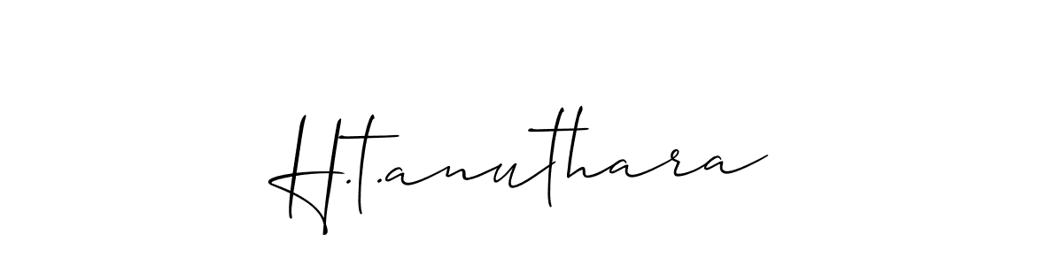 You should practise on your own different ways (Allison_Script) to write your name (H.t.anuthara) in signature. don't let someone else do it for you. H.t.anuthara signature style 2 images and pictures png