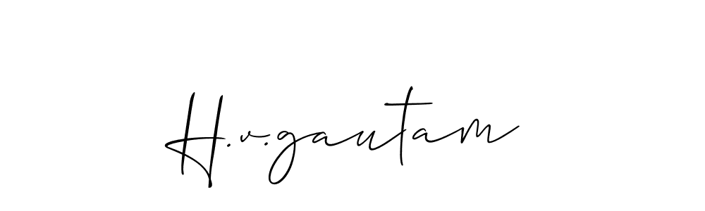 if you are searching for the best signature style for your name H.v.gautam. so please give up your signature search. here we have designed multiple signature styles  using Allison_Script. H.v.gautam signature style 2 images and pictures png