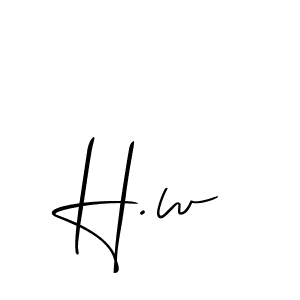 Create a beautiful signature design for name H.w. With this signature (Allison_Script) fonts, you can make a handwritten signature for free. H.w signature style 2 images and pictures png