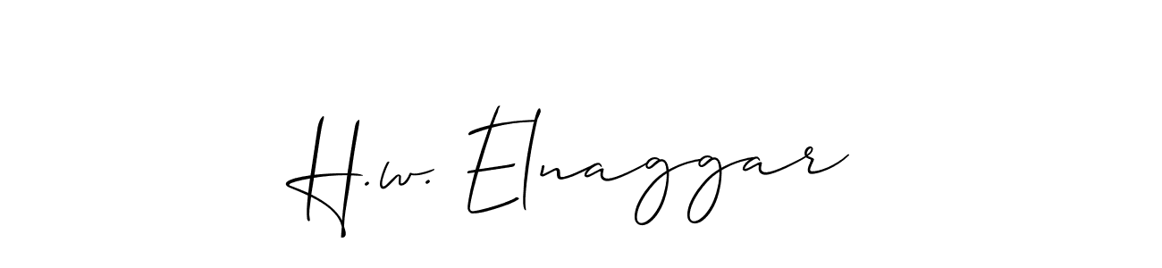 How to Draw H.w. Elnaggar signature style? Allison_Script is a latest design signature styles for name H.w. Elnaggar. H.w. Elnaggar signature style 2 images and pictures png