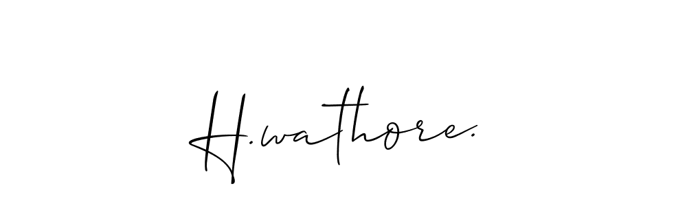 Make a beautiful signature design for name H.wathore.. With this signature (Allison_Script) style, you can create a handwritten signature for free. H.wathore. signature style 2 images and pictures png