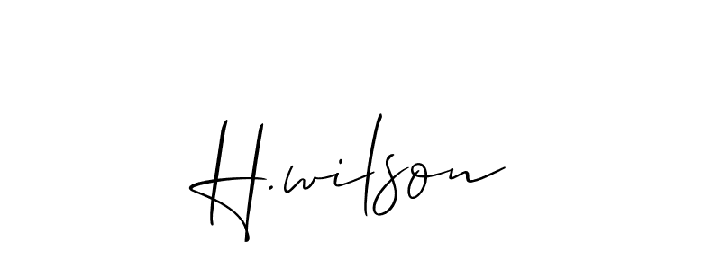 How to make H.wilson name signature. Use Allison_Script style for creating short signs online. This is the latest handwritten sign. H.wilson signature style 2 images and pictures png