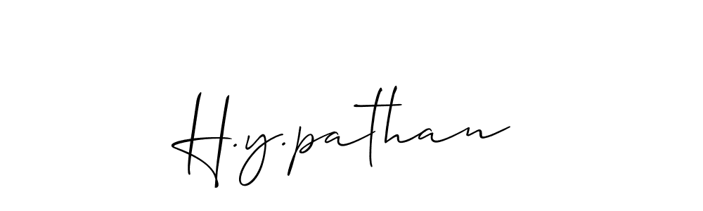 Use a signature maker to create a handwritten signature online. With this signature software, you can design (Allison_Script) your own signature for name H.y.pathan. H.y.pathan signature style 2 images and pictures png