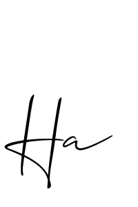 Make a beautiful signature design for name Ha. With this signature (Allison_Script) style, you can create a handwritten signature for free. Ha signature style 2 images and pictures png