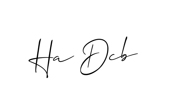 Make a beautiful signature design for name Ha Dcb. With this signature (Allison_Script) style, you can create a handwritten signature for free. Ha Dcb signature style 2 images and pictures png