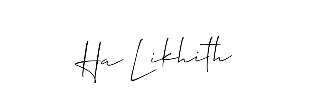 How to make Ha Likhith signature? Allison_Script is a professional autograph style. Create handwritten signature for Ha Likhith name. Ha Likhith signature style 2 images and pictures png