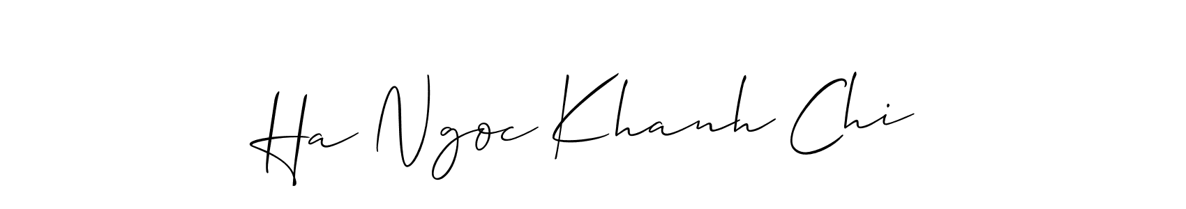Similarly Allison_Script is the best handwritten signature design. Signature creator online .You can use it as an online autograph creator for name Ha Ngoc Khanh Chi. Ha Ngoc Khanh Chi signature style 2 images and pictures png