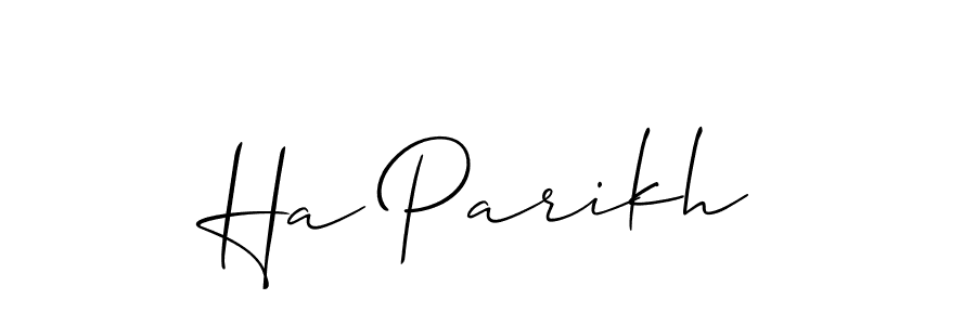 It looks lik you need a new signature style for name Ha Parikh. Design unique handwritten (Allison_Script) signature with our free signature maker in just a few clicks. Ha Parikh signature style 2 images and pictures png