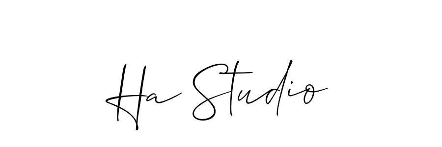 Create a beautiful signature design for name Ha Studio. With this signature (Allison_Script) fonts, you can make a handwritten signature for free. Ha Studio signature style 2 images and pictures png