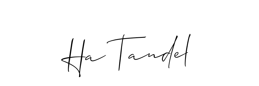 Also we have Ha Tandel name is the best signature style. Create professional handwritten signature collection using Allison_Script autograph style. Ha Tandel signature style 2 images and pictures png