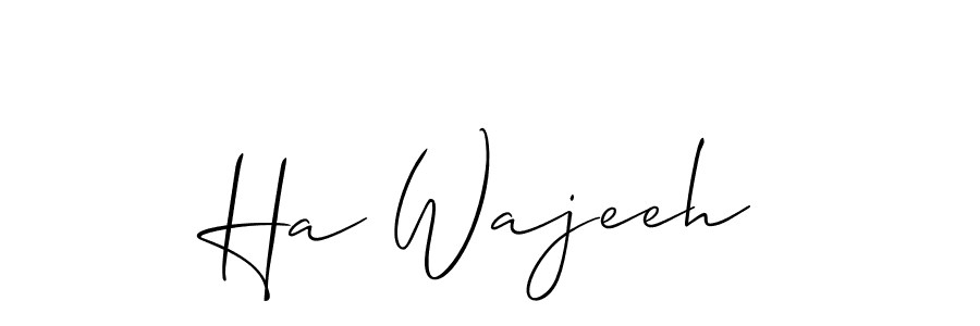 Make a beautiful signature design for name Ha Wajeeh. With this signature (Allison_Script) style, you can create a handwritten signature for free. Ha Wajeeh signature style 2 images and pictures png