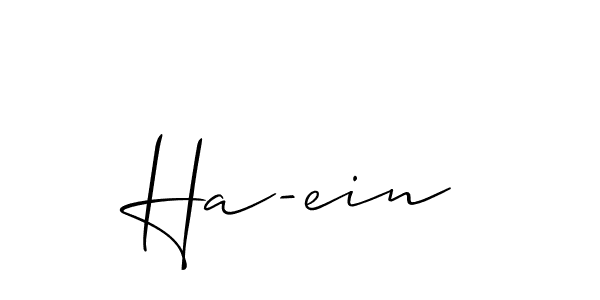 Create a beautiful signature design for name Ha-ein. With this signature (Allison_Script) fonts, you can make a handwritten signature for free. Ha-ein signature style 2 images and pictures png