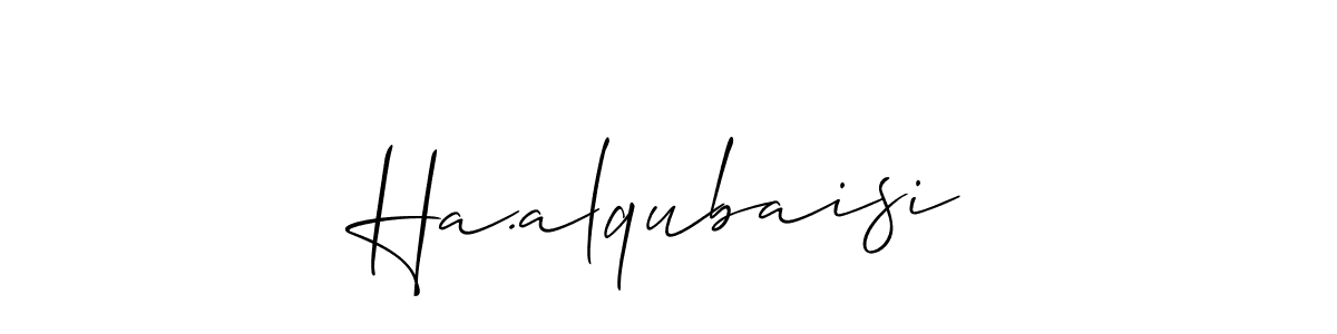 Make a beautiful signature design for name Ha.alqubaisi. With this signature (Allison_Script) style, you can create a handwritten signature for free. Ha.alqubaisi signature style 2 images and pictures png