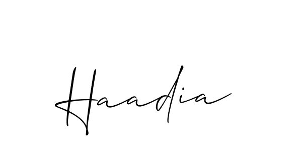 Also You can easily find your signature by using the search form. We will create Haadia name handwritten signature images for you free of cost using Allison_Script sign style. Haadia signature style 2 images and pictures png