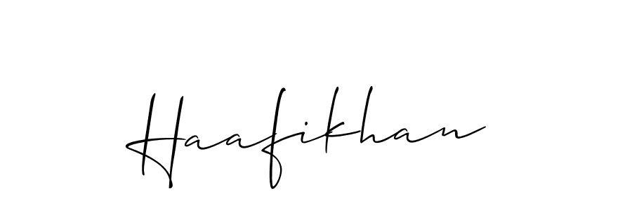 if you are searching for the best signature style for your name Haafikhan. so please give up your signature search. here we have designed multiple signature styles  using Allison_Script. Haafikhan signature style 2 images and pictures png