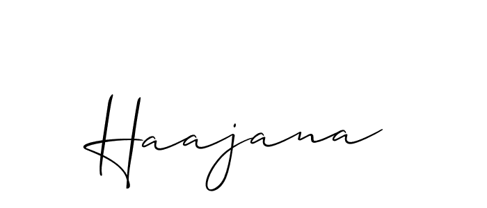 Make a short Haajana signature style. Manage your documents anywhere anytime using Allison_Script. Create and add eSignatures, submit forms, share and send files easily. Haajana signature style 2 images and pictures png