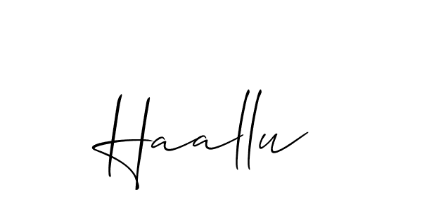 How to make Haallu name signature. Use Allison_Script style for creating short signs online. This is the latest handwritten sign. Haallu signature style 2 images and pictures png