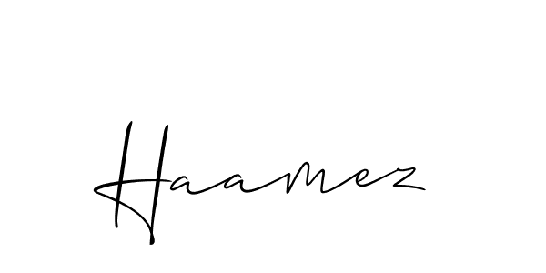 You can use this online signature creator to create a handwritten signature for the name Haamez. This is the best online autograph maker. Haamez signature style 2 images and pictures png