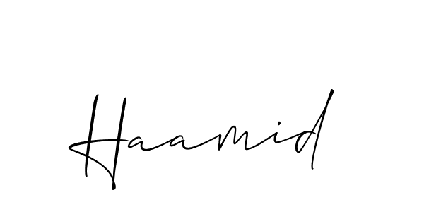 if you are searching for the best signature style for your name Haamid. so please give up your signature search. here we have designed multiple signature styles  using Allison_Script. Haamid signature style 2 images and pictures png