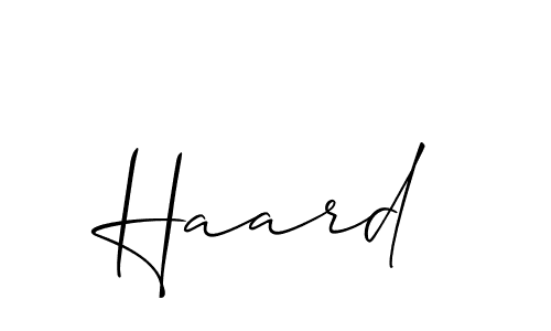 The best way (Allison_Script) to make a short signature is to pick only two or three words in your name. The name Haard include a total of six letters. For converting this name. Haard signature style 2 images and pictures png