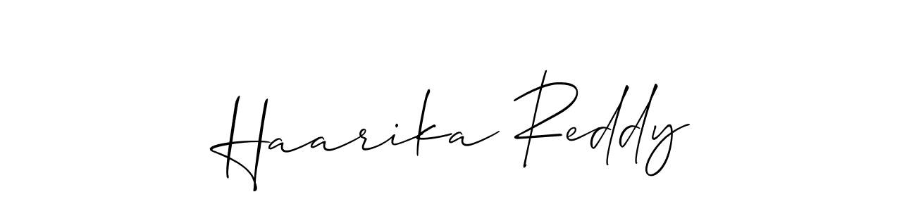 The best way (Allison_Script) to make a short signature is to pick only two or three words in your name. The name Haarika Reddy include a total of six letters. For converting this name. Haarika Reddy signature style 2 images and pictures png